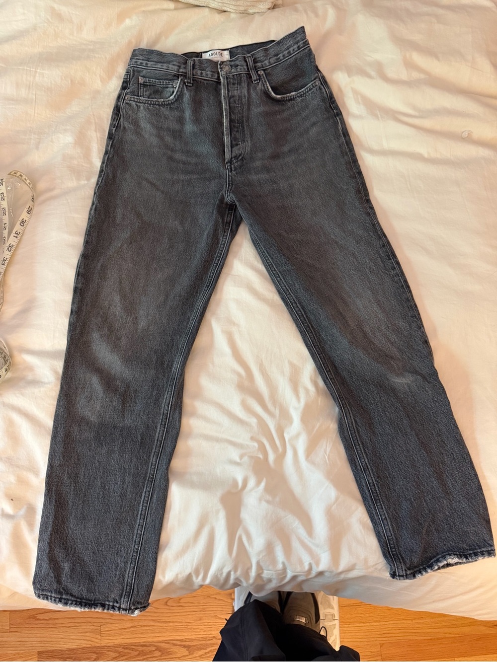 Agolde Women's Straight-Leg Jeans in Washed Black